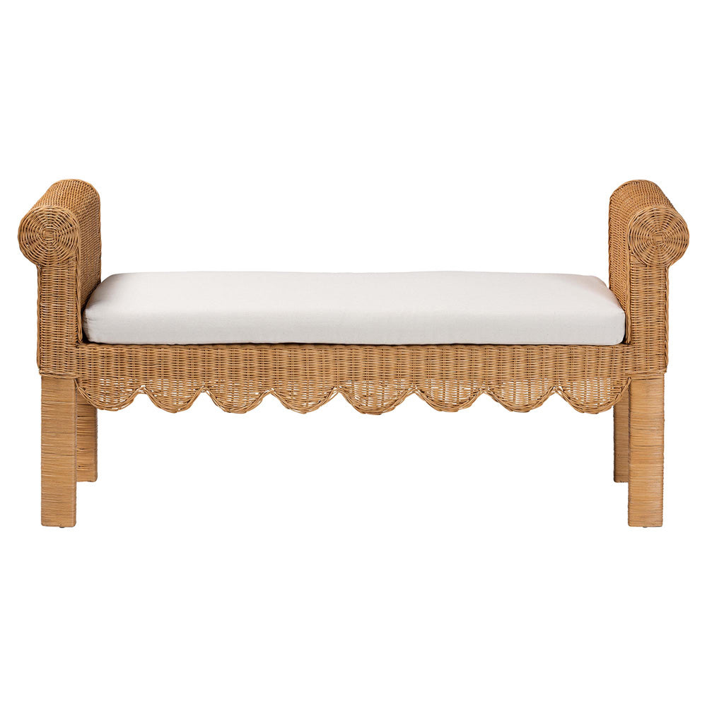 bali & pari - Reiko Bench in Light Honey - Palm Short-Open-Natural Rattan-Bench view 2