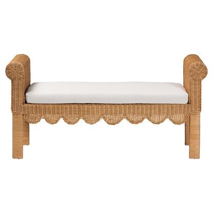 bali & pari - Reiko Bench in Light Honey - Palm Short-Open-Natural Rattan-Bench view 2