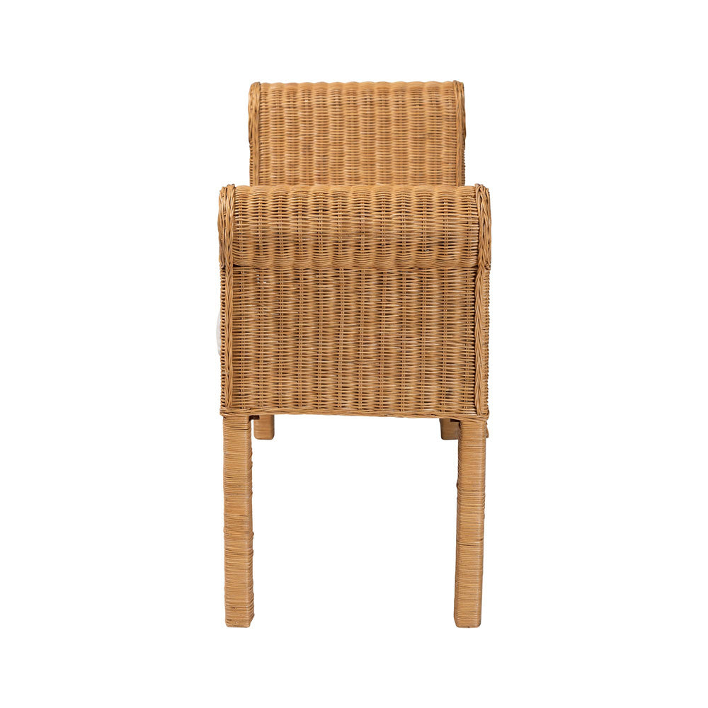 bali & pari - Reiko Bench in Light Honey - Palm Short-Open-Natural Rattan-Bench view 3