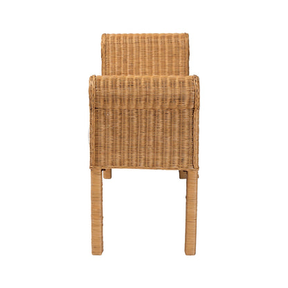 bali & pari - Reiko Bench in Light Honey - Palm Short-Open-Natural Rattan-Bench view 3