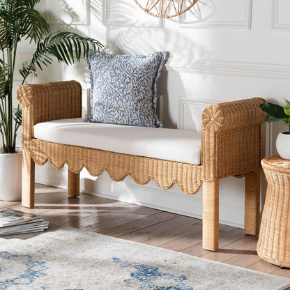 bali & pari - Reiko Bench in Light Honey - Palm Short-Open-Natural Rattan-Bench view 7