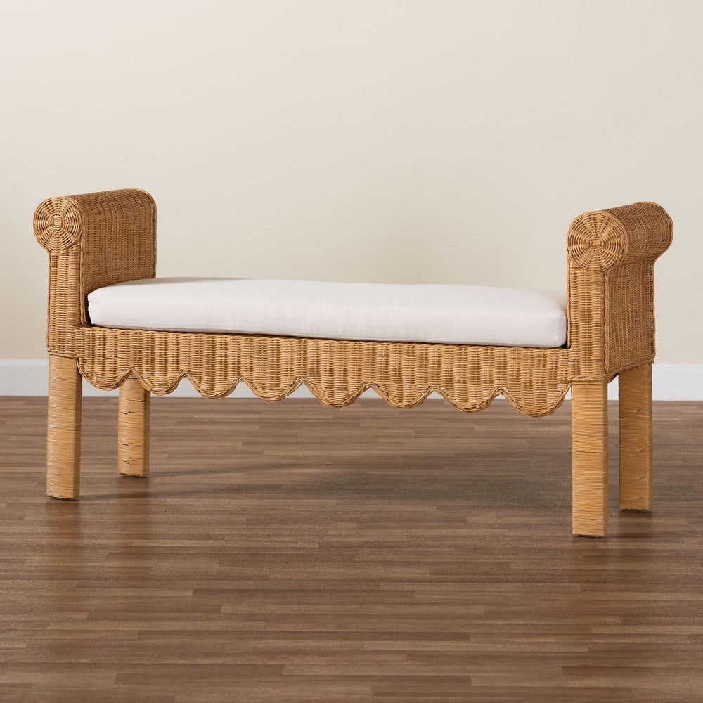 bali & pari - Reiko Bench in Light Honey - Palm Short-Open-Natural Rattan-Bench view 8