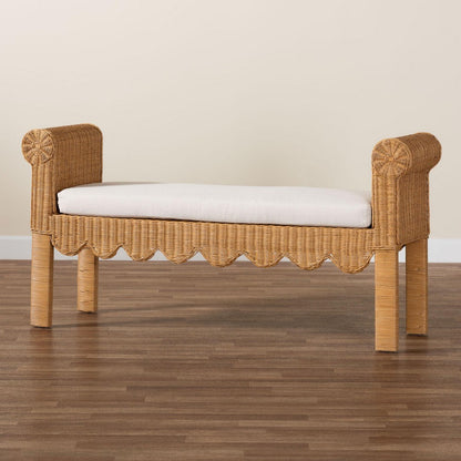 bali & pari - Reiko Bench in Light Honey - Palm Short-Open-Natural Rattan-Bench view 8