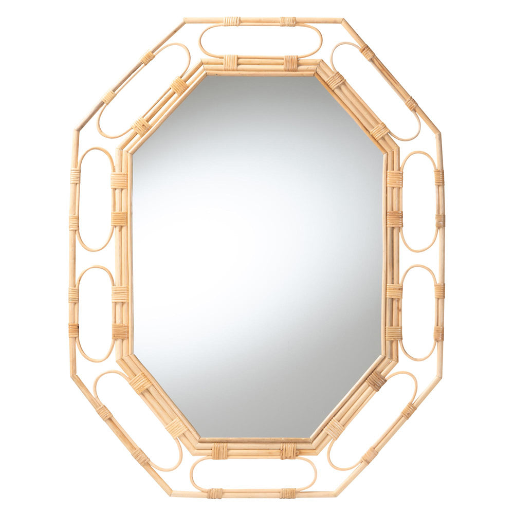 bali & pari - Remedy Mirror in Natural - WS146-Light Honey Rattan-Mirror view 1