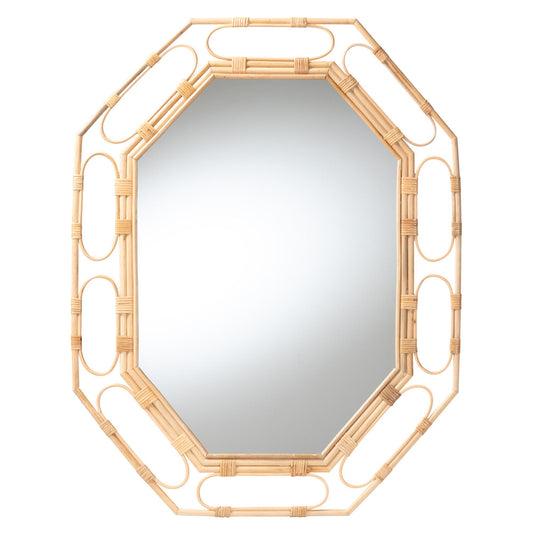 bali & pari - Remedy Mirror in Natural - WS146-Light Honey Rattan-Mirror view 1