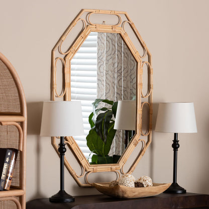 bali & pari - Remedy Mirror in Natural - WS146-Light Honey Rattan-Mirror view 3