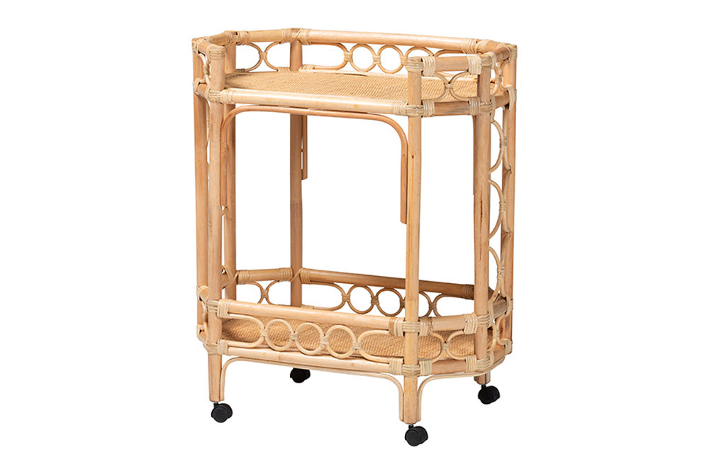 bali & pari - Rene Cart - Rene-Natural Rattan-Cart view 1
