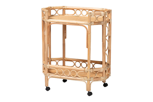 bali & pari - Rene Cart - Rene-Natural Rattan-Cart view 1