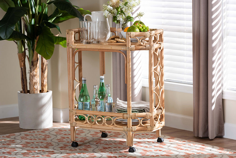 bali & pari - Rene Cart - Rene-Natural Rattan-Cart view 5