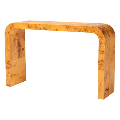 bali & pari - Revelle Console Table in Light Mappa Burl - SVN-14-Natural Burl Op1-Console Table view 1