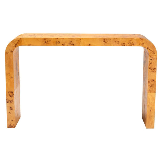 bali & pari - Revelle Console Table in Light Mappa Burl - SVN-14-Natural Burl Op1-Console Table view 2