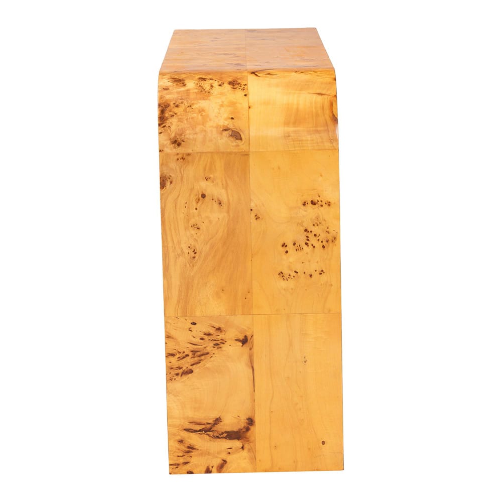 bali & pari - Revelle Console Table in Light Mappa Burl - SVN-14-Natural Burl Op1-Console Table view 3