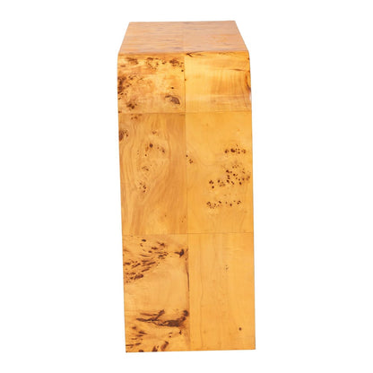 bali & pari - Revelle Console Table in Light Mappa Burl - SVN-14-Natural Burl Op1-Console Table view 3