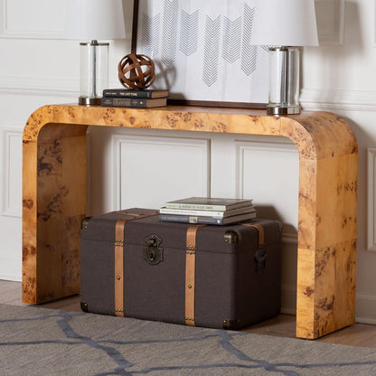 bali & pari - Revelle Console Table in Light Mappa Burl - SVN-14-Natural Burl Op1-Console Table view 6