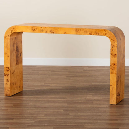 bali & pari - Revelle Console Table in Light Mappa Burl - SVN-14-Natural Burl Op1-Console Table view 7