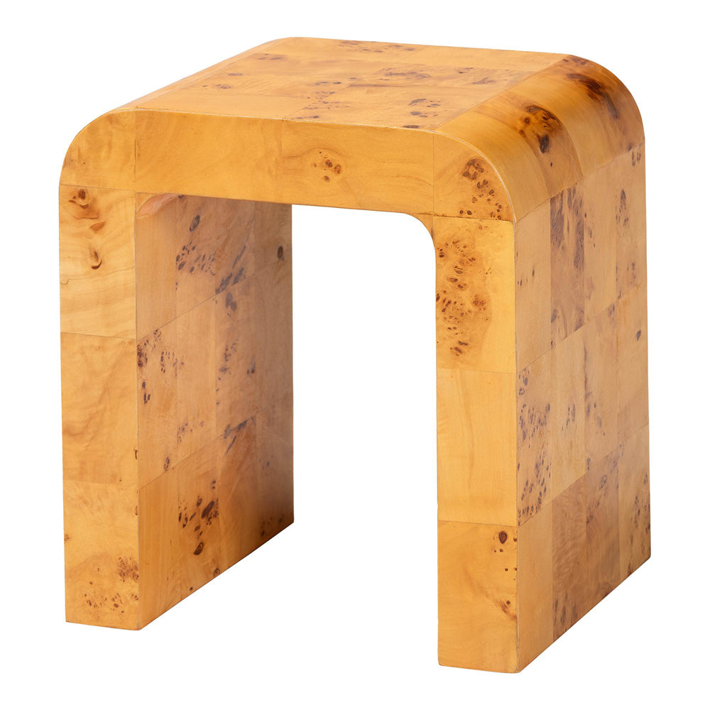 bali & pari - Revelle End Table in Light Mappa Burl - SVN-1140-Natural Burl Op1-Okin-ET view 1