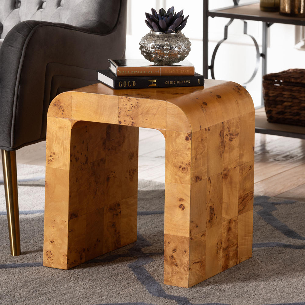 bali & pari - Revelle End Table in Light Mappa Burl - SVN-1140-Natural Burl Op1-Okin-ET view 6