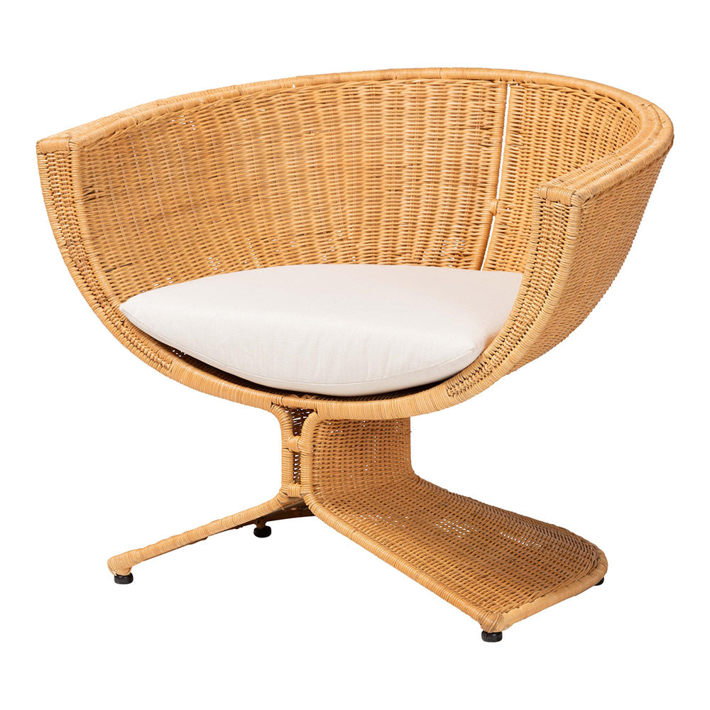 bali & pari  - Reya Chair in Light Honey - Palm Tulip-Light Honey/Rattan-Cushioned-AC view 1