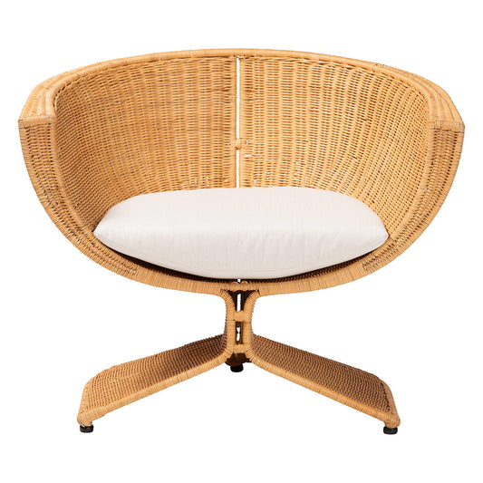 bali & pari  - Reya Chair in Light Honey - Palm Tulip-Light Honey/Rattan-Cushioned-AC view 2