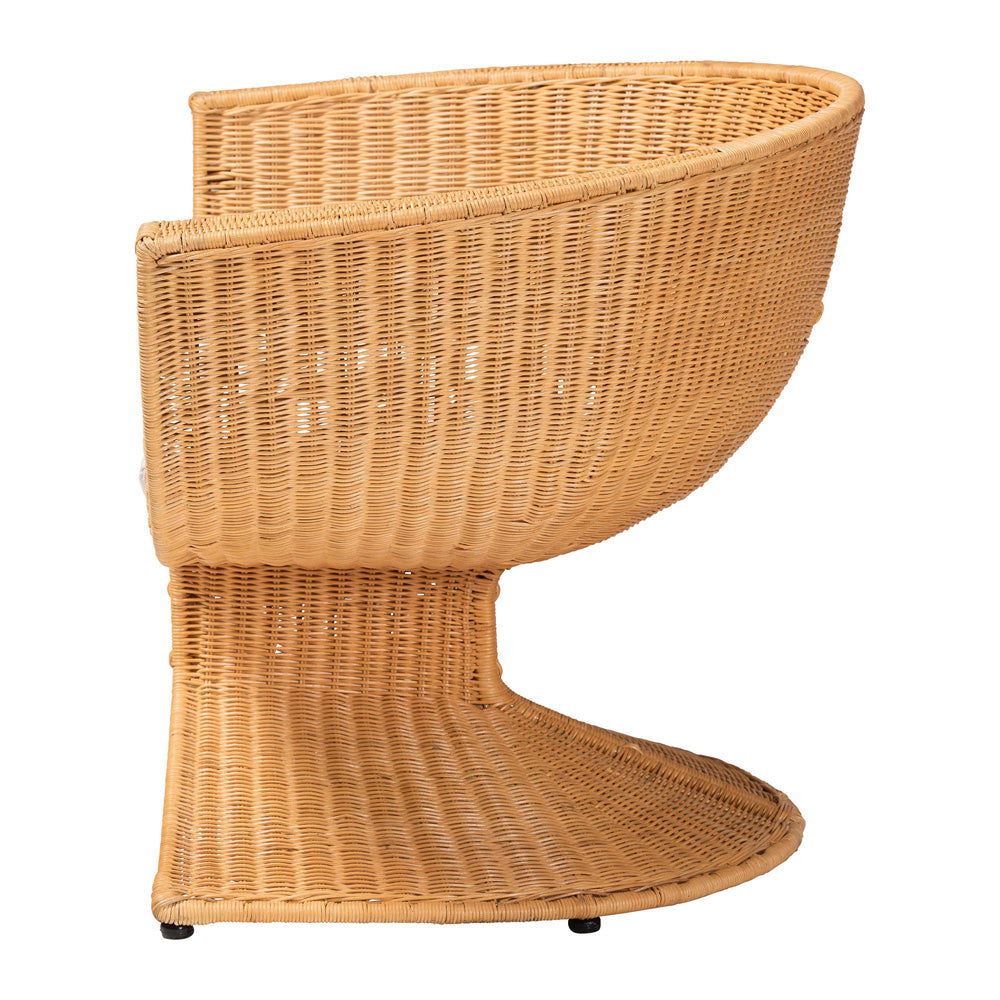 bali & pari  - Reya Chair in Light Honey - Palm Tulip-Light Honey/Rattan-Cushioned-AC view 3