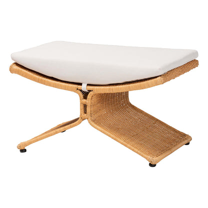 bali & pari  - Reya Footstool in Light Honey - Palm-Light Honey/Rattan-Cushioned-Footstool view 1