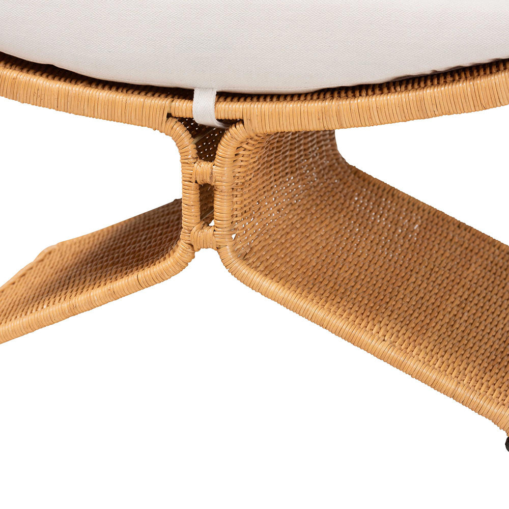 bali & pari  - Reya Footstool in Light Honey - Palm-Light Honey/Rattan-Cushioned-Footstool view 4