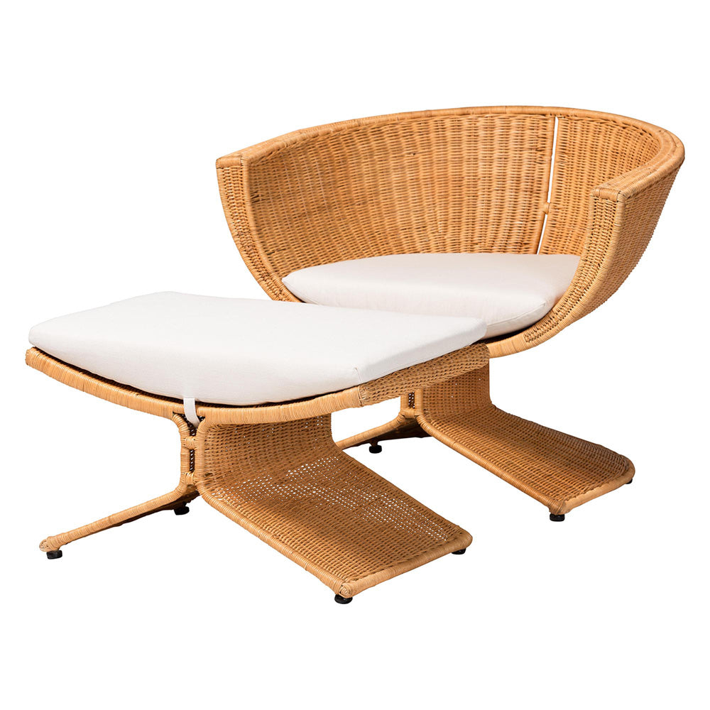 bali & pari  - Reya Living Room Set in Light Honey - Palm Tulip-Light Honey/Rattan-2pc Chair/FS Set view 1