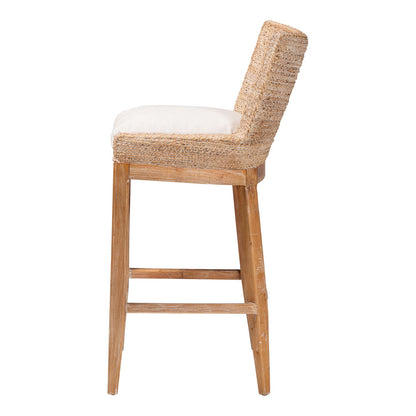 bali & pari  - Ridley Bar Stool in White Wash - MD-39835 Ridley-White Wash-Cushion-BS view 3
