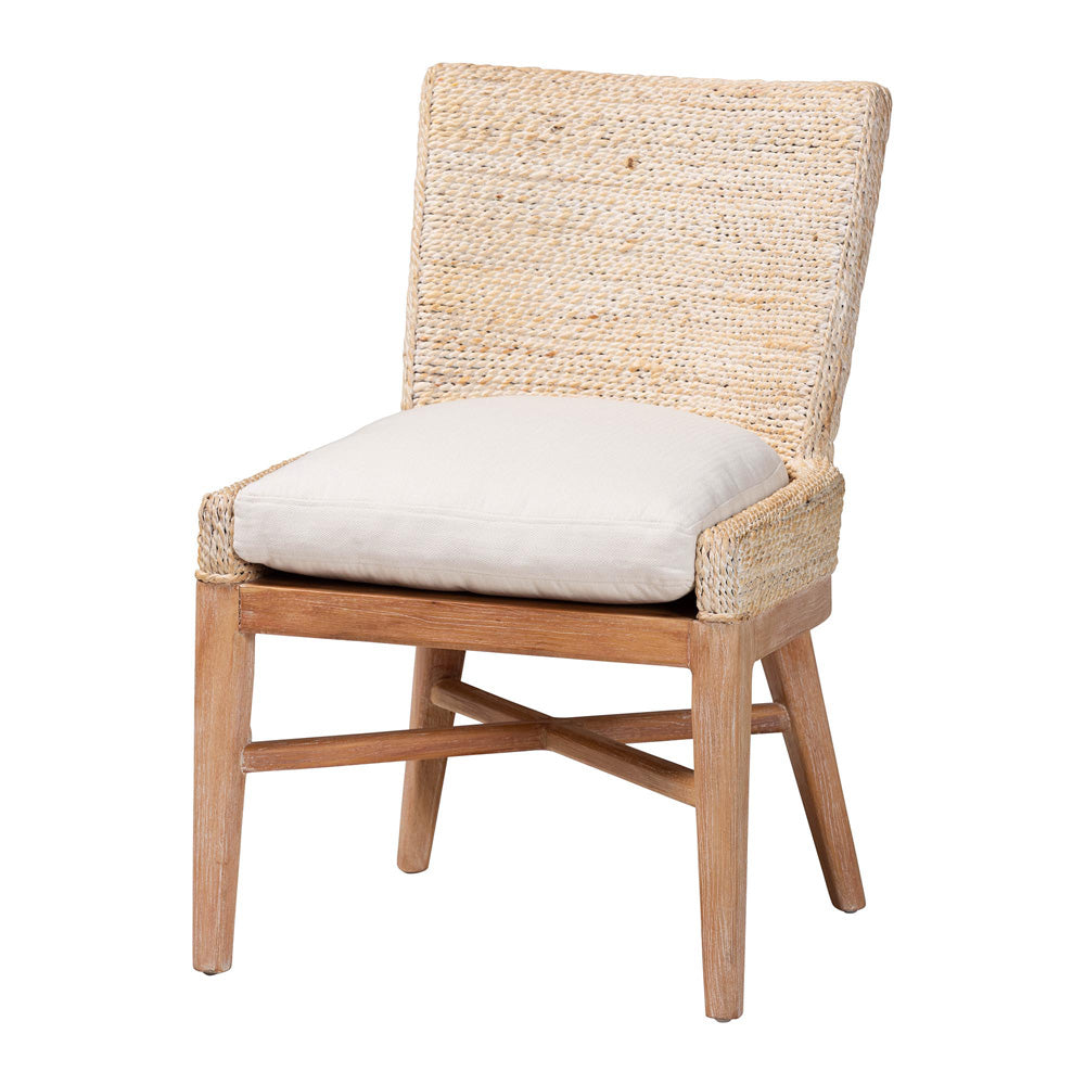 bali & pari  - Ridley Dining Chair in White Wash - MD-39833 Ridley-White Wash-Cushion-DC view 1