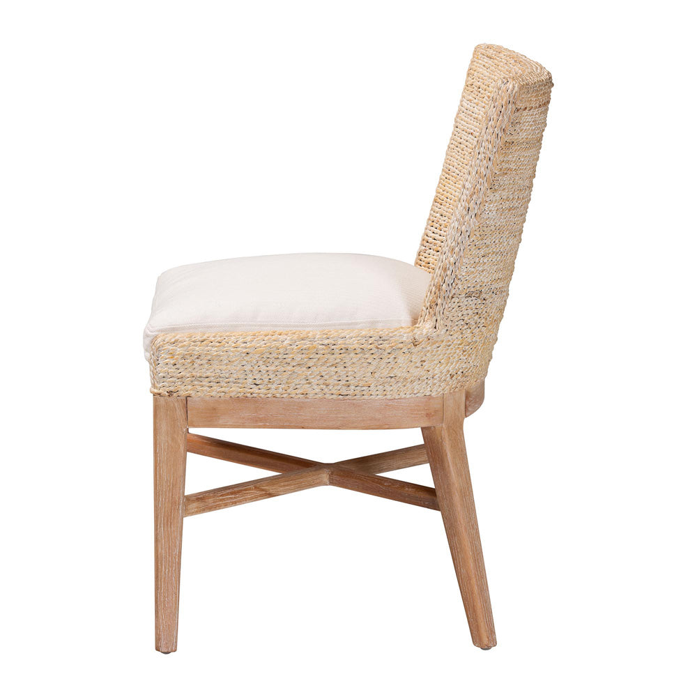 bali & pari  - Ridley Dining Chair in White Wash - MD-39833 Ridley-White Wash-Cushion-DC view 3
