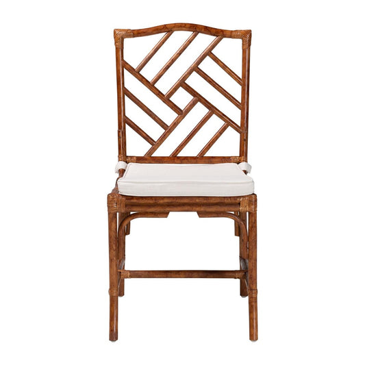 bali & pari - Rio Dining Chair in Marbled Tortoise Brown - Rio-Tortoise-Rattan-Cushion-DC view 2