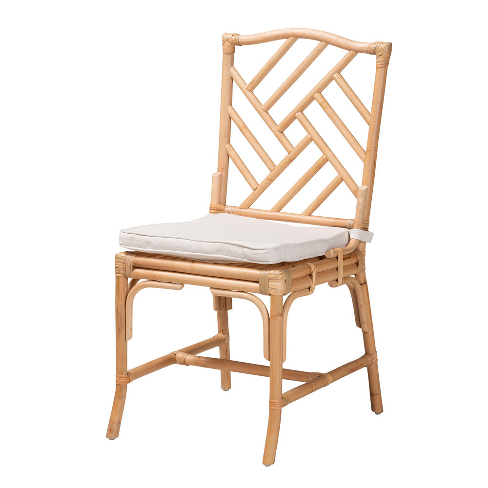 bali & pari - Rio Dining Chair in White/Natural Brown - Rio-Rattan-DC view 1