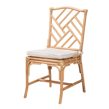 bali & pari - Rio Dining Chair in White/Natural Brown - Rio-Rattan-DC view 1