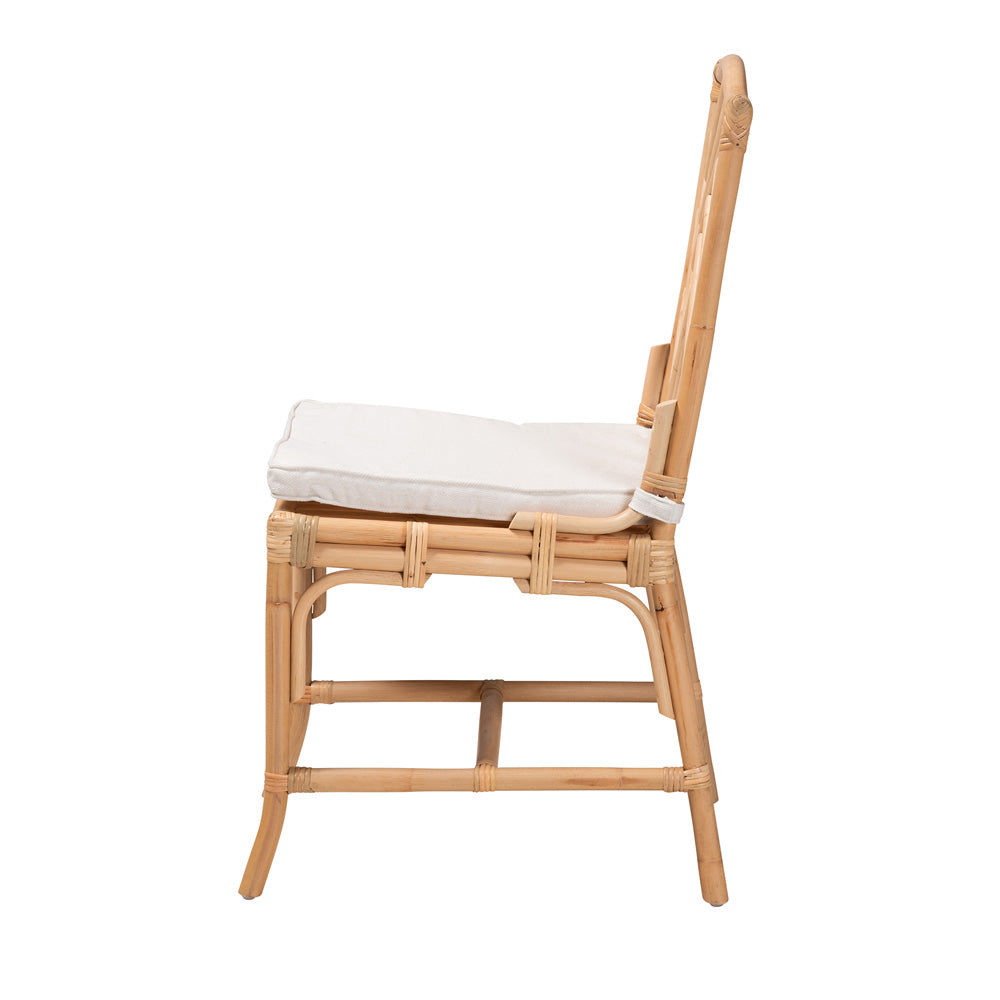 bali & pari - Rio Dining Chair in White/Natural Brown - Rio-Rattan-DC view 3
