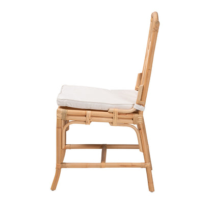 bali & pari - Rio Dining Chair in White/Natural Brown - Rio-Rattan-DC view 3