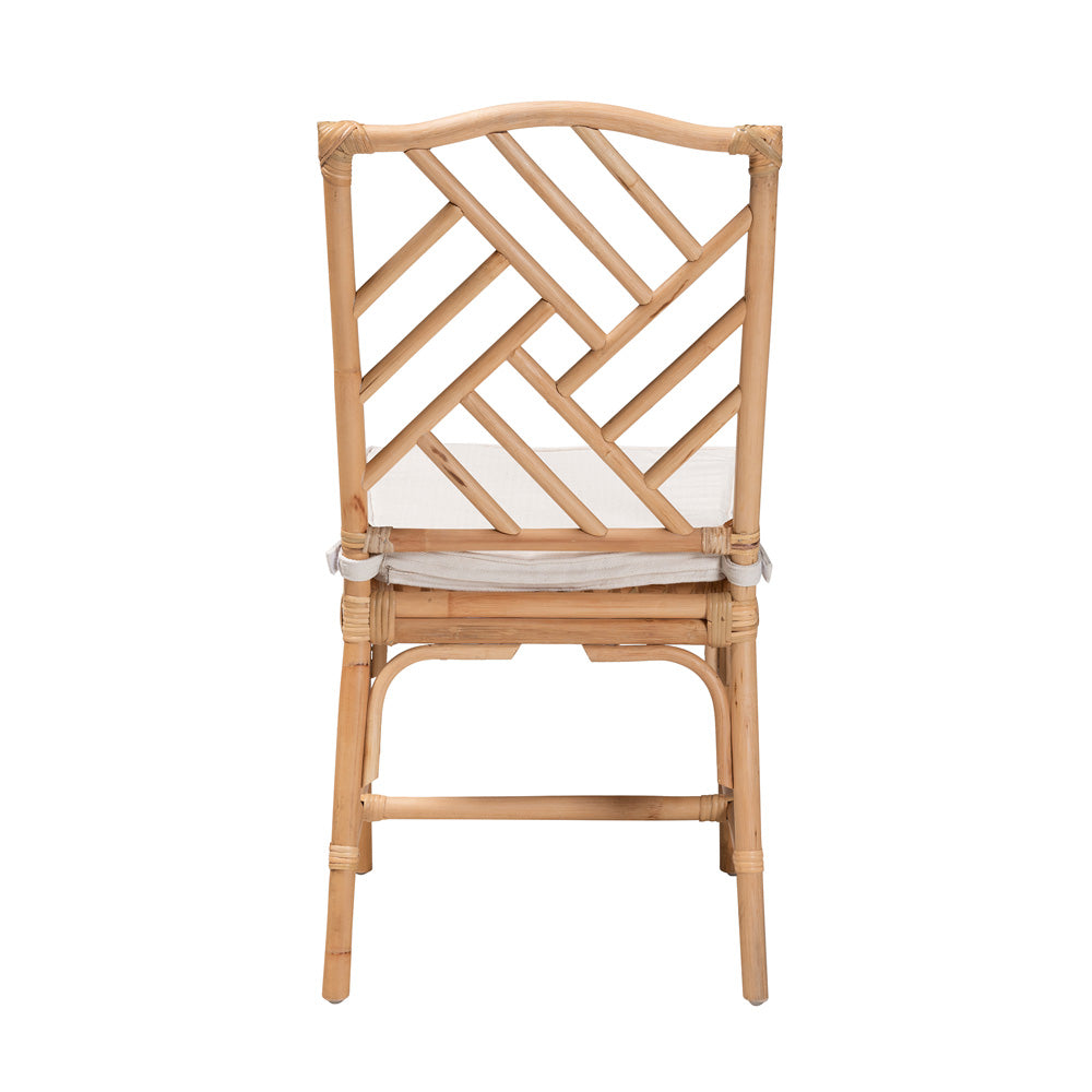 bali & pari - Rio Dining Chair in White/Natural Brown - Rio-Rattan-DC view 4