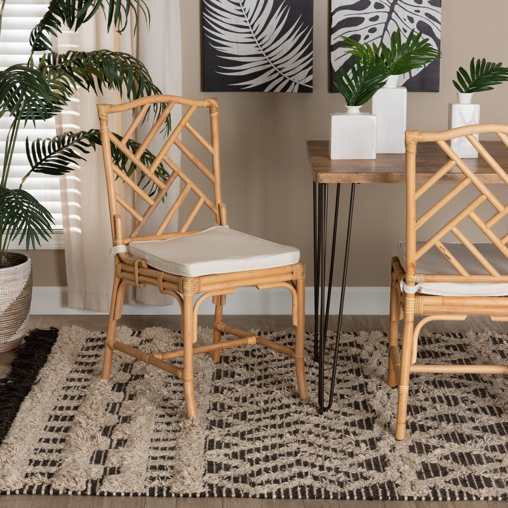 bali & pari - Rio Dining Chair in White/Natural Brown - Rio-Rattan-DC view 8