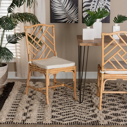 bali & pari - Rio Dining Chair in White/Natural Brown - Rio-Rattan-DC view 8