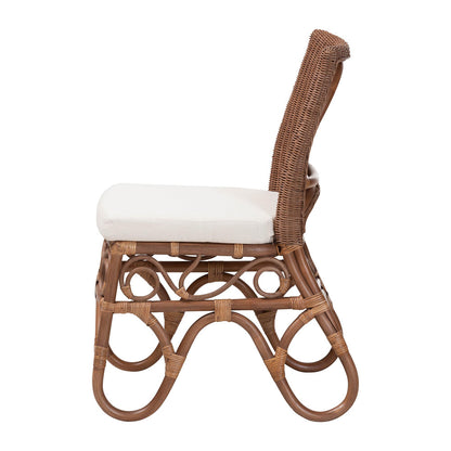 bali & pari  - Rivan Dining Chair in Brown - Rivan-Light Brown Rattan-Cushion-DC view 3