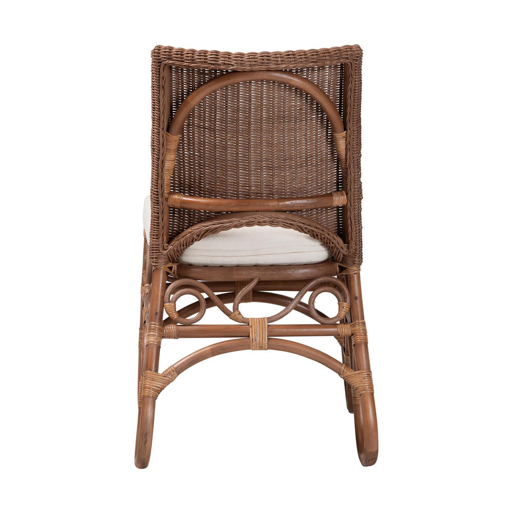 bali & pari  - Rivan Dining Chair in Brown - Rivan-Light Brown Rattan-Cushion-DC view 4