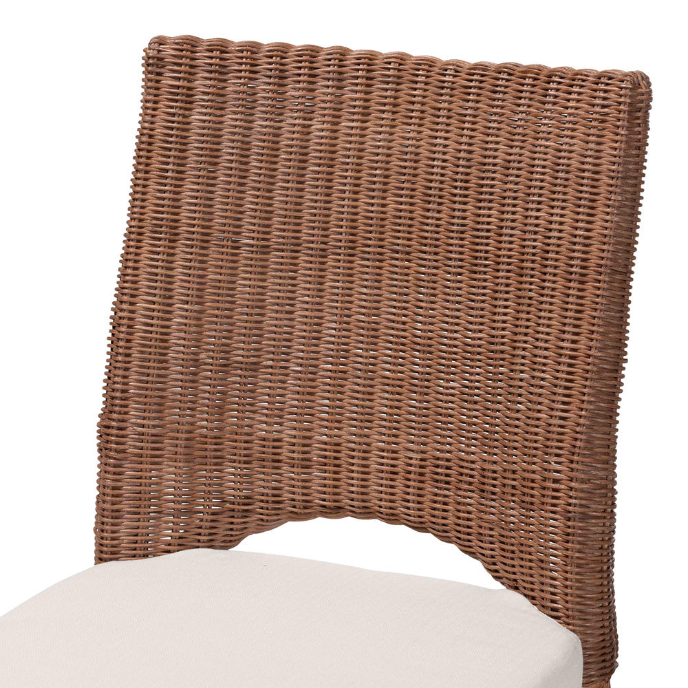 bali & pari  - Rivan Dining Chair in Brown - Rivan-Light Brown Rattan-Cushion-DC view 5