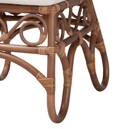 bali & pari  - Rivan Dining Chair in Brown - Rivan-Light Brown Rattan-Cushion-DC view 6