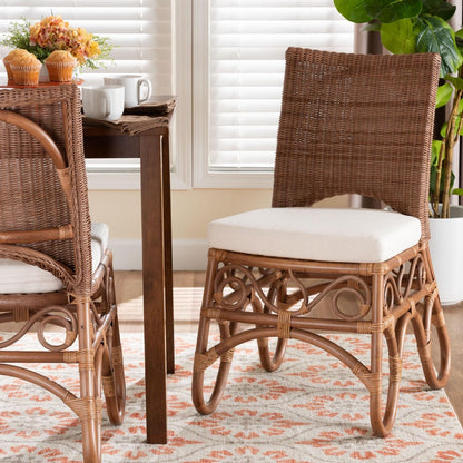 bali & pari  - Rivan Dining Chair in Brown - Rivan-Light Brown Rattan-Cushion-DC view 8