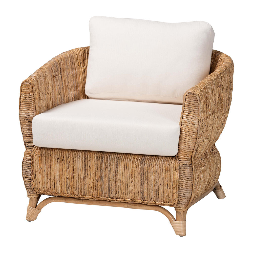 bali & pari  - Roma Chair in Natural Brown/Brown - Roma-Rattan/Banana Weave-Cushion-AC view 1