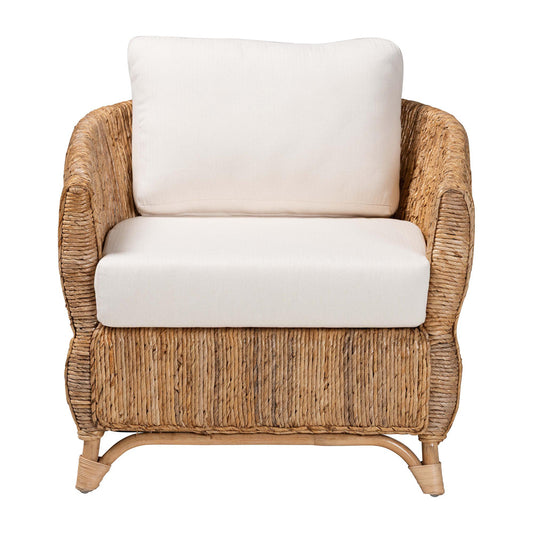 bali & pari  - Roma Chair in Natural Brown/Brown - Roma-Rattan/Banana Weave-Cushion-AC view 2