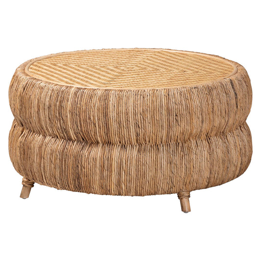 bali & pari  - Roma Coffee Table in Natural Brown/Brown - Roma-Rattan/Banana Weave-CT view 1