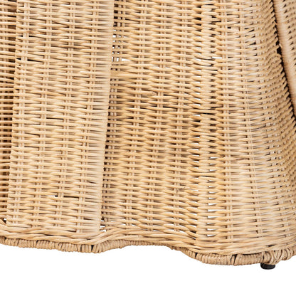 bali & pari - Rotem Ottoman in Natural Brown - Rotem-Large-Natural/Rattan-Cushion-Ottoman view 4