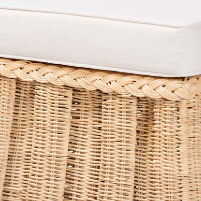 bali & pari - Rotem Ottoman in Natural Brown - Rotem-Small-Natural/Rattan-Cushion-Ottoman view 3