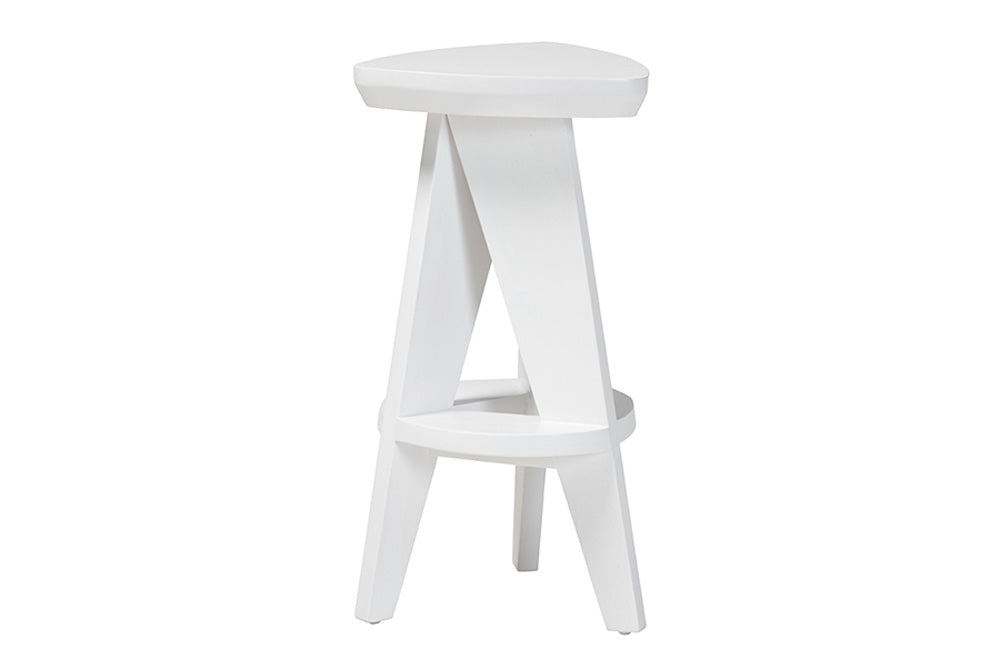 bali & pari - Roy Counter Stool - Roy-White Wooden-CS view 1