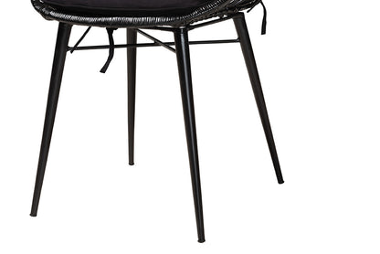 bali & pari - Sabelle Dining Chair Set of 2 - Santa1-Black Rattan-DC view 6